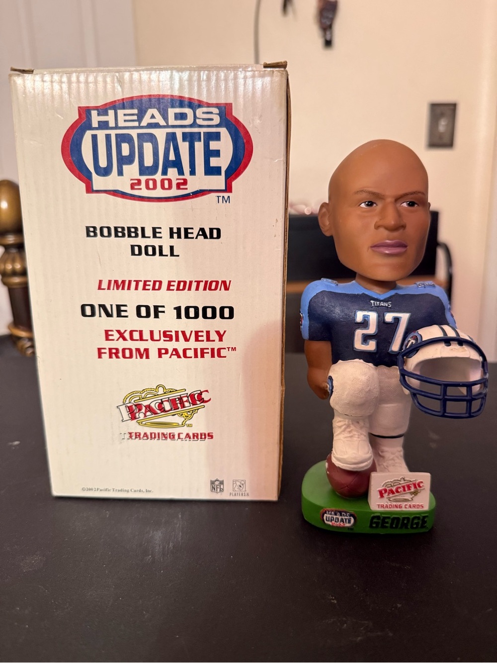 2002 Pacific Heads Up Eddie George Bobble Head Doll Limited Edition /1000